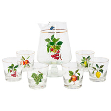 Vintage West Virginia Glass Fruit Cocktail Pitcher Set | The Hour Shop