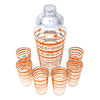 Vintage Orange & Silver Rings Cocktail Shaker Set Top | The Hour Shop