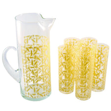 West Virginia Glass Yellow Pitcher Set | The Hour Shop Vintage