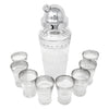 Vintage Frosted Silver Band Cocktail Shaker Set Top | The Hour Shop