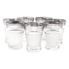Vintage Frosted Silver Band Cocktail Shaker Set Glasses Front | The Hour Shop