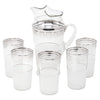 Vintage MacBeth-Evans Silver Band Frosted Cocktail Pitcher Set | The Hour Shop