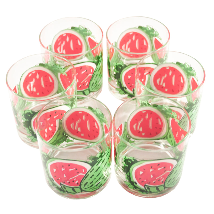 Vintage Georges Briard Watermelon Rocks Glasses | The Hour Shop