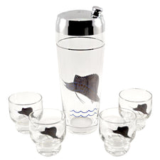 Silver Sailfish Cocktail Shaker Set