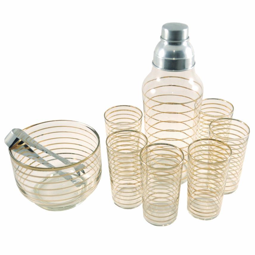 Vintage Gold Rings Cocktail Shaker Set |The Hour Shop 