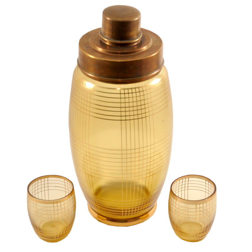 Art Deco Czech Cocktail Shaker Set