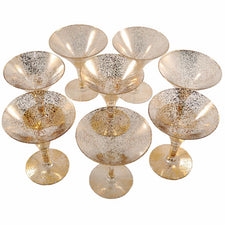 Gold Fleck Trumpet Cocktail Glasses | The Hour Shop Vintage