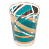 Vintage Teal & Gold Geometric Pattern Cocktail Shaker Set Glass Top | The Hour Shop