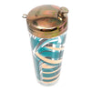 Vintage Teal & Gold Geometric Pattern Cocktail Shaker Set Shaker Top | The Hour Shop