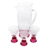 Vintage Pink Base Etched Cocktail Pitcher Set Top | The Hour Shop