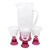 Vintage Pink Base Etched Cocktail Pitcher Set | The Hour Shop