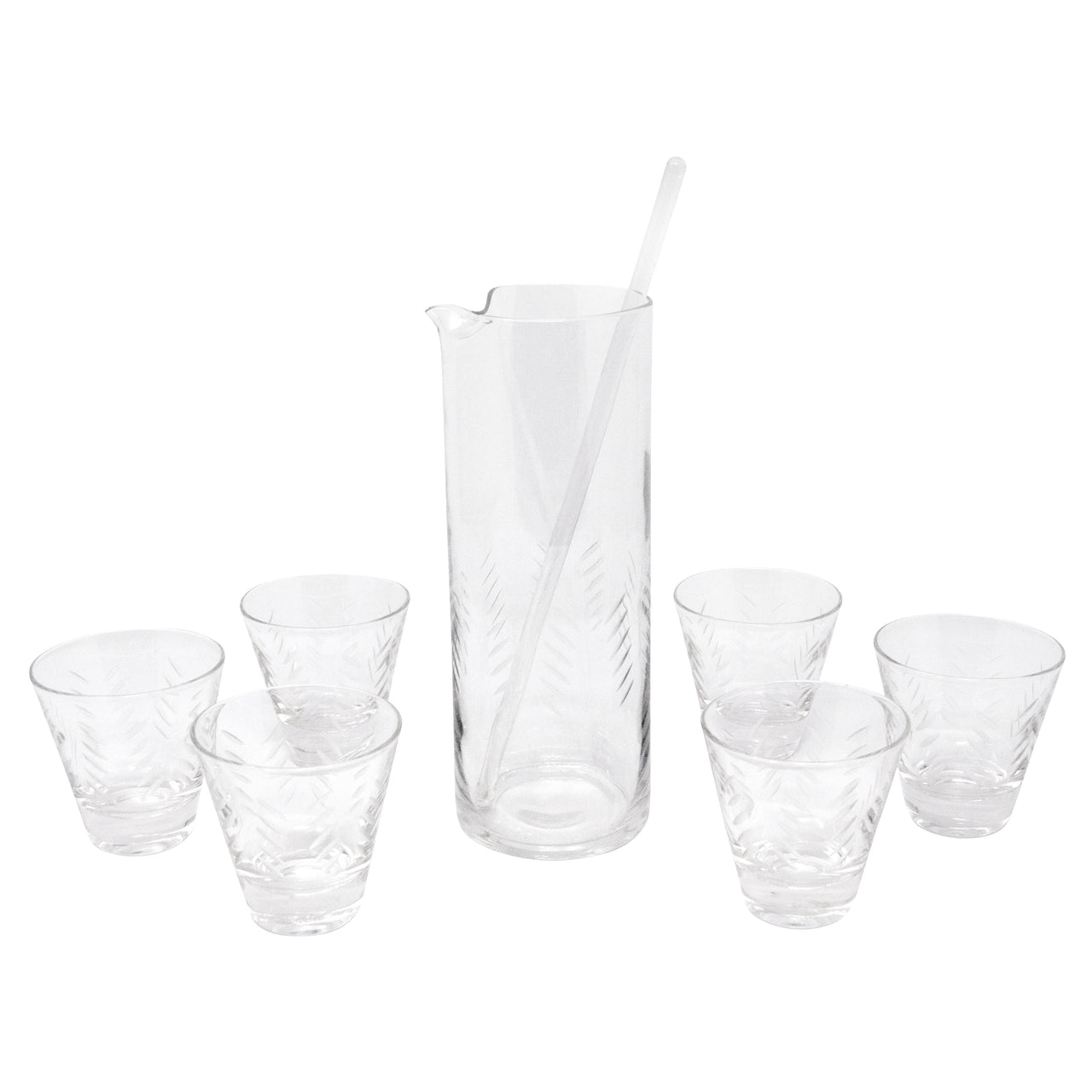 Vintage Slanted Dashes Cocktail Pitcher Set | The Hour Shop