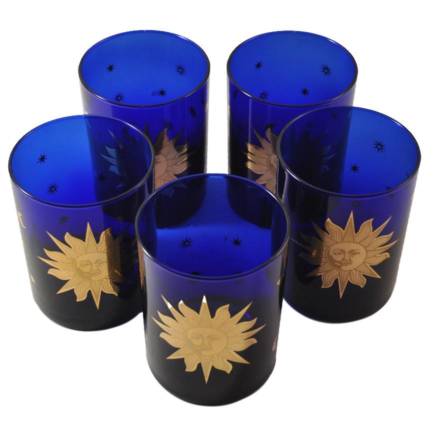 Culver Celestial Cobalt Blue Rocks Glasses, The Hour