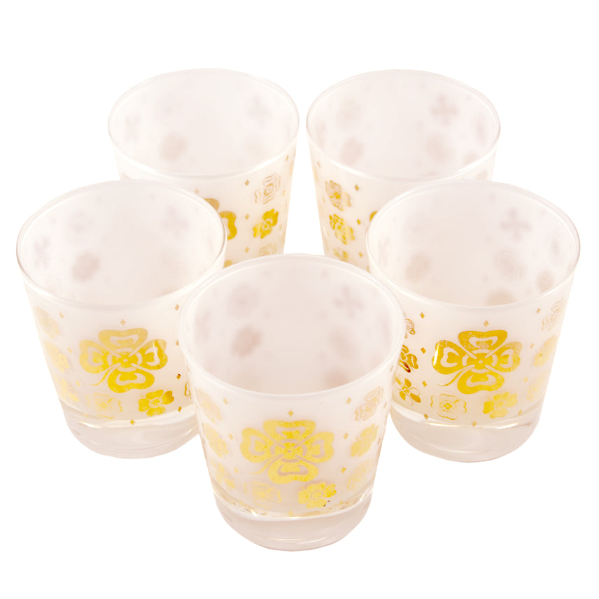 Fred Press Gold Clovers Rocks Glasses