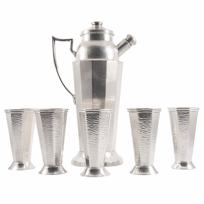 Vintage Art Deco Silver Plate Shaker Set, The Hour