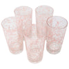 Vintage Pink Spaghetti Collins Glasses Top | The Hour Shop