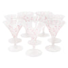 Vintage Pink Swirl Frosted Martini Cocktail Glasses | The Hour Shop