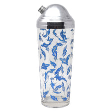 Vintage Blue Falling Leaves Cocktail Shaker | The Hour Shop