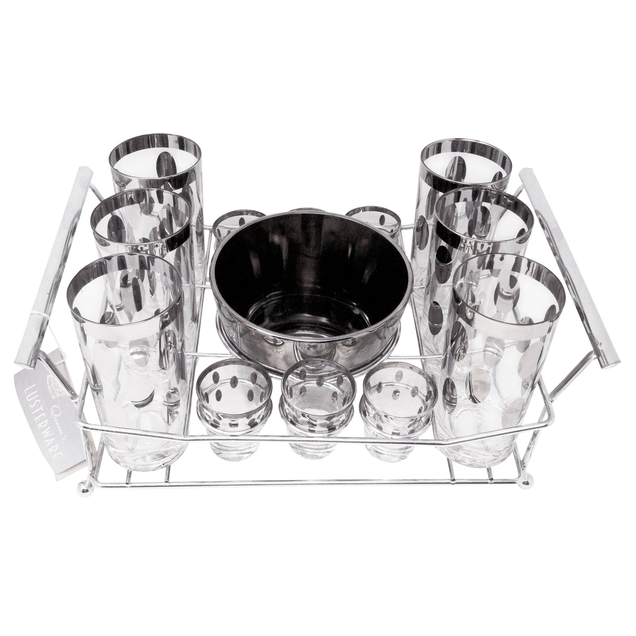 Vintage Mercury Ovals Ice Bucket Glass Caddy Set | The Hour
