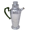 Vintage Ribbed Chrome Green Handle Cocktail Shaker Left | The Hour Shop