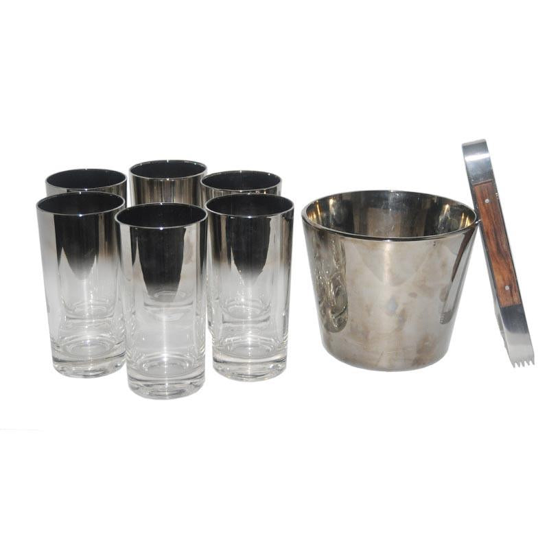 Mercury Fade Ice Bucket Set, The Hour Shop Vintage Barware