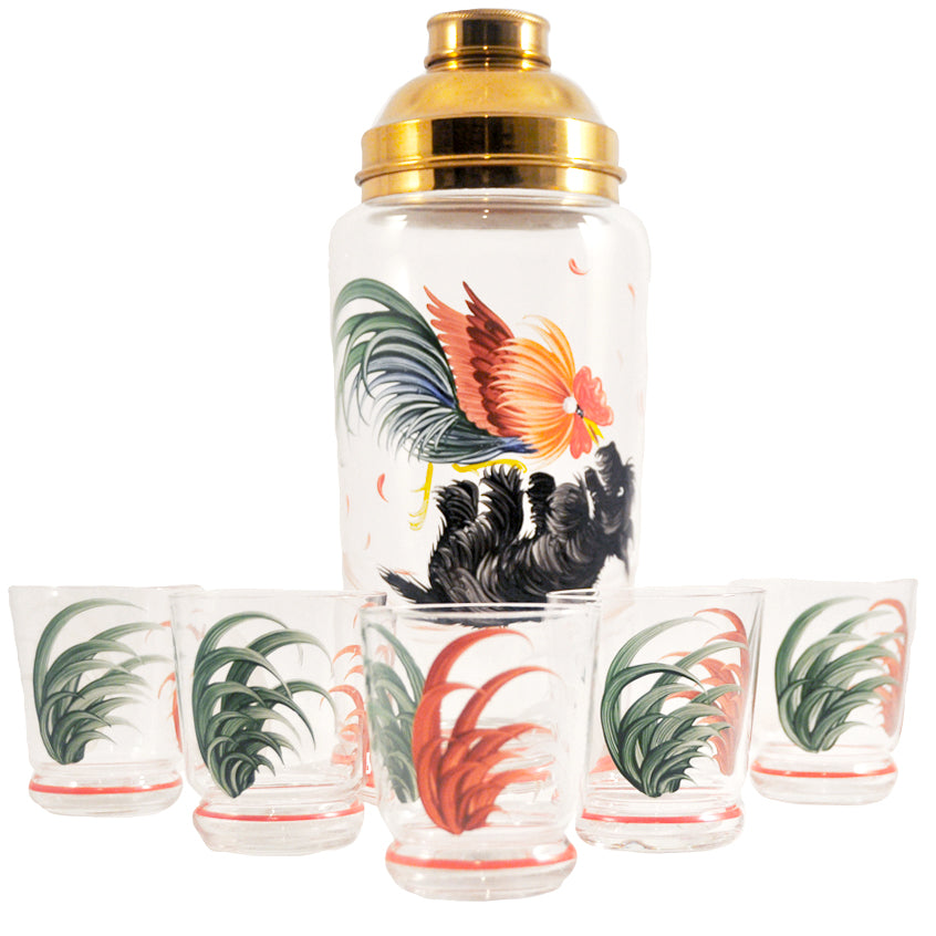 Vintage Rooster & Scotty Dog Cocktail Shaker Set | The Hour Shop