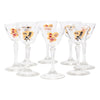Vintage Red & Black Rooster Cocktail Glasses front | The Hour Shop