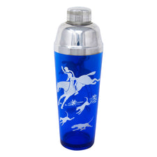 Vintage Hazel Atlas Cobalt Fox Hunt Cocktail Shaker | The Hour Shop