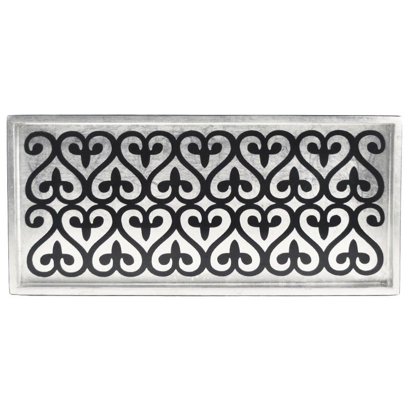 J. Fleet Designs Silver Leaf & Black 2 Drink Tray, The Hour