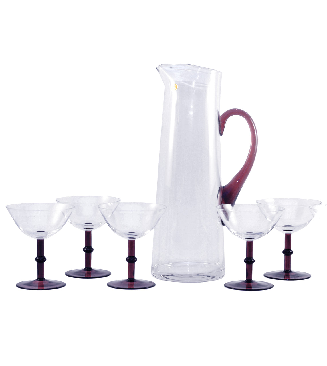 Vintage Amethyst Clear Cocktail Pitcher Set | The Hour Shop