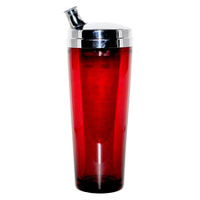 Ruby Red Glass Tall Spout Cocktail Shaker | The Hour Vintage