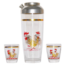 Gold & Red Rooster Cocktail Shaker Set, The Hour Shop Vintage