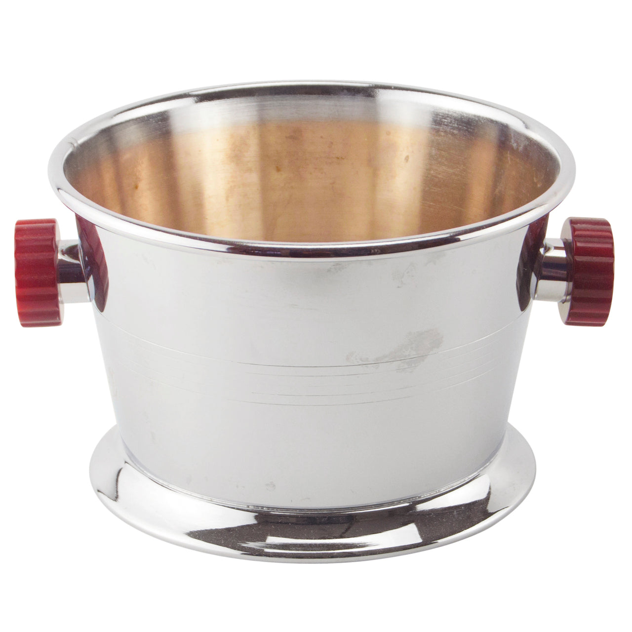Vitnage Glo Hill Chrome Cranberry Bakelite Handle Ice Bucket | The Hour