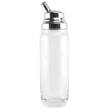 Etched Deco Fish Crystal Cocktail Shaker