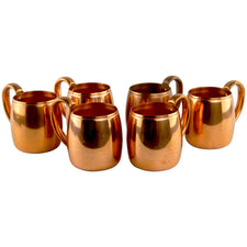 Mid Century Vintage West Bend Solid Copper Mugs, The Hour