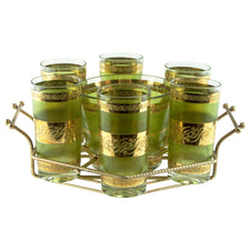 Green & Gold Ice Bucket Caddy Set | The Hour Shop Vintage
