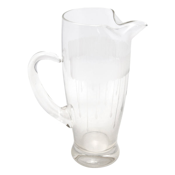 Vintage Etched Glass Cocktail Pitcher / Etched Glass Carafe with Stirr –  feastvintage