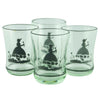 Prohibition Era Vintage Stenciled Lady Light Green Shot Glasses