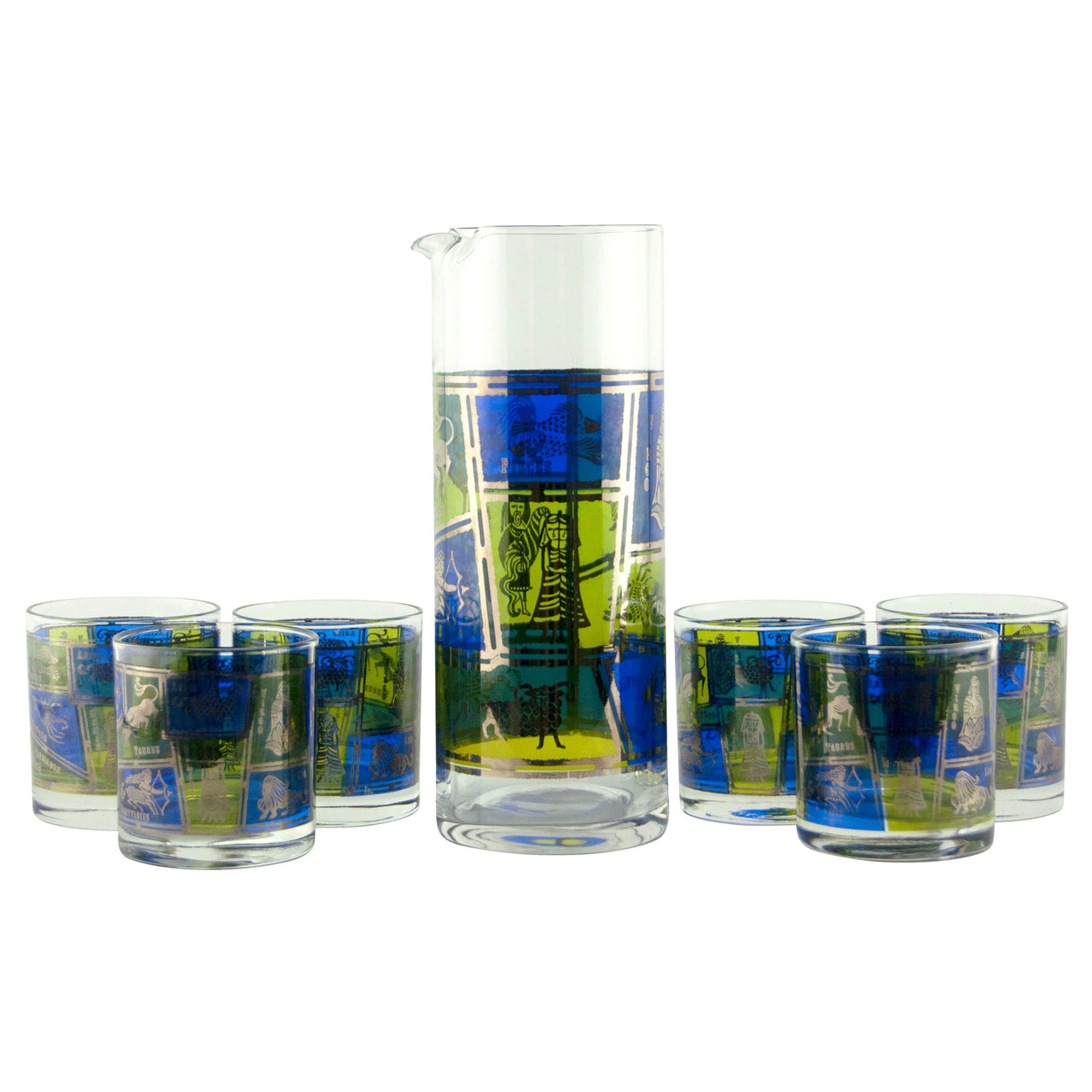 Mosaic Zodiac Cocktail Pitcher Set | The Hour Shop Vintage