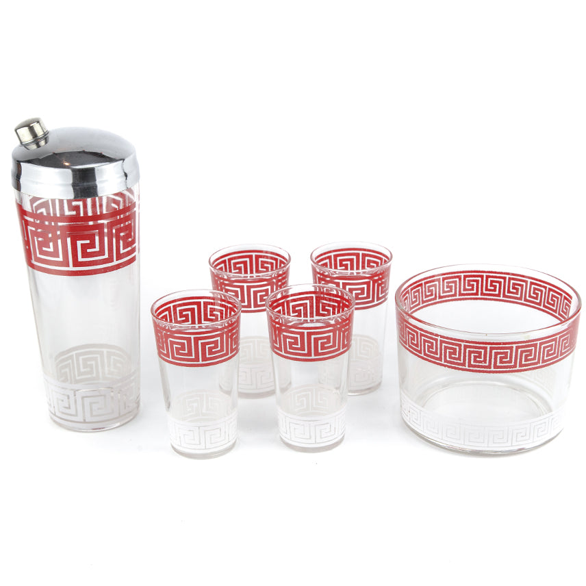 Greek Key Cocktail Shaker & Bucket Set