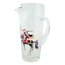 Vintage Psyche Red & Black Knight Glass Cocktail Pitcher