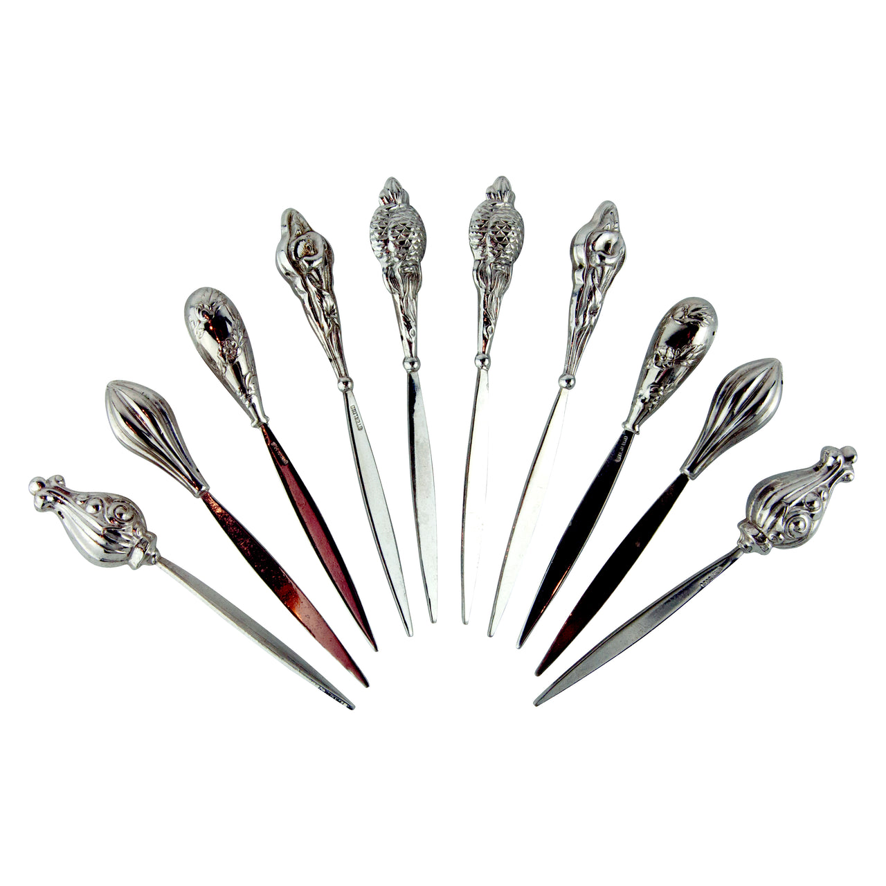 Vintage Fanciful Sterling Silver Cocktail Pick Set | Barware