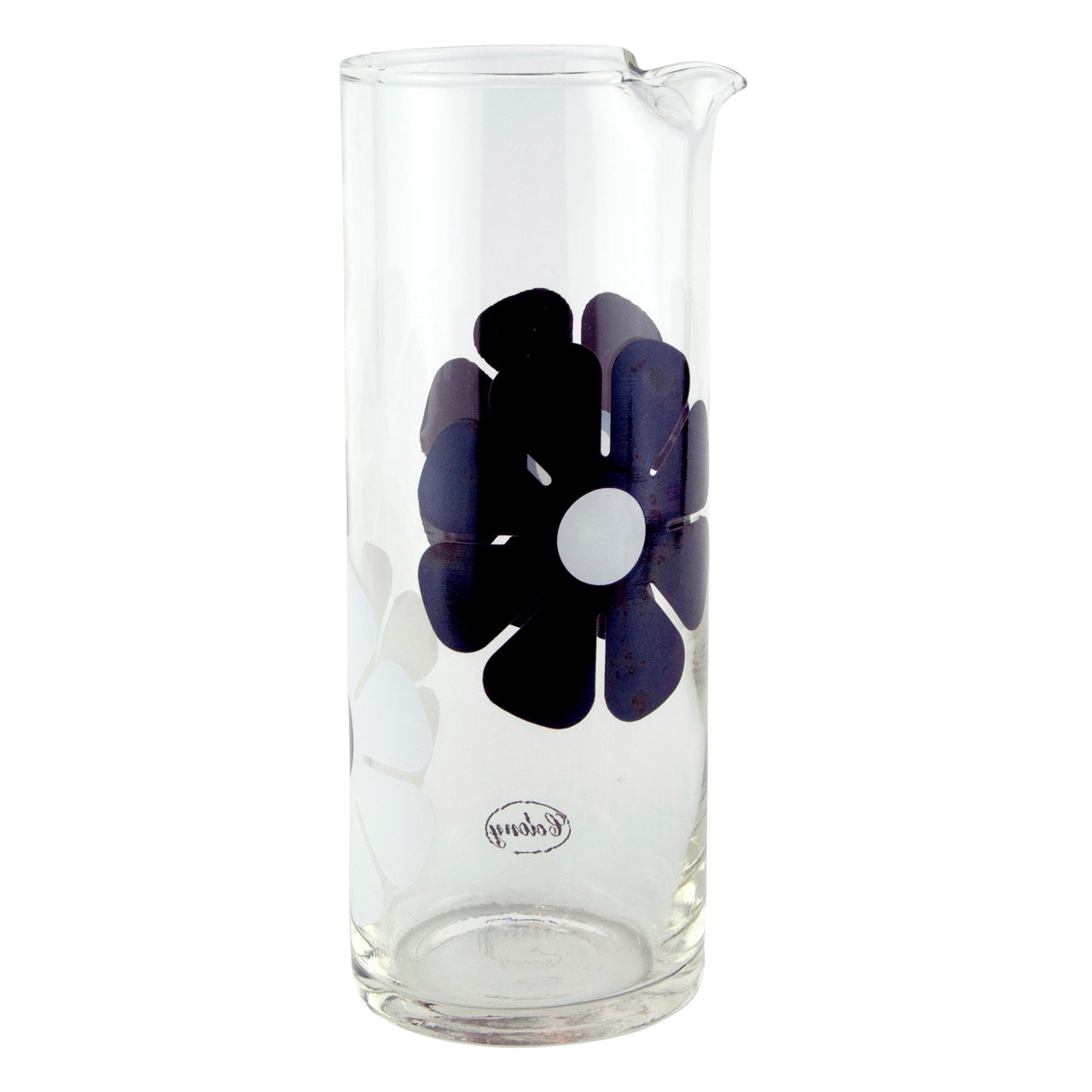 MCM Vintage Colony Mod Black & White Flower Cocktail Pitcher 