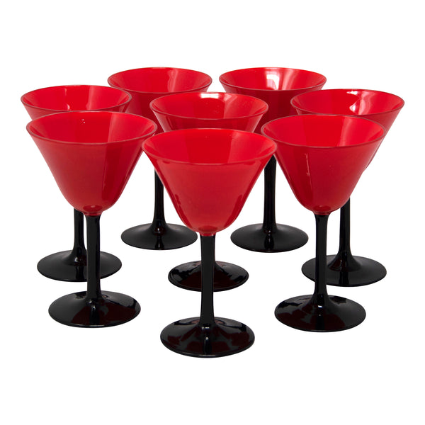Red plastic sales martini glasses
