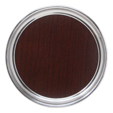 Vintage Rogers Brown Formica Silver Plate Round Tray Front | The Hour Shop