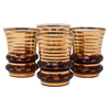 Vintage Amber & Gold Stripes Art Deco Shot Glasses Front | The Hour Shop