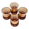 Vintage Amber & Gold Stripes Art Deco Shot Glasses Top | The Hour Shop