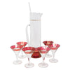 Vintage West Virginia Glass Cranberry & Gold Cocktail Pitcher Set | The Hour