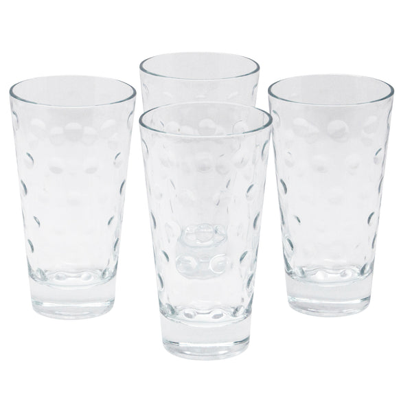 Vintage Clear 8 Oz Drinking Glasses Tumblers Raised Bubble Set of 4