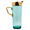 Vintage Hungarian Gold and Aqua Cocktail Pitcher Set Pitcher Left | The Hour Shop